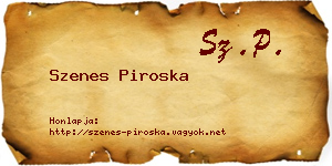 Szenes Piroska névjegykártya