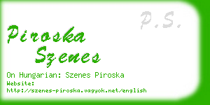 piroska szenes business card